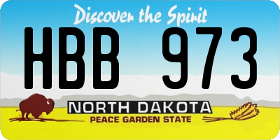 ND license plate HBB973