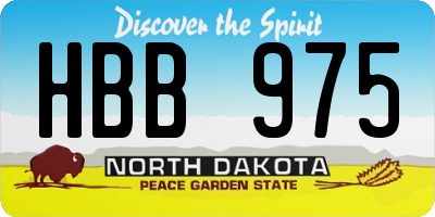 ND license plate HBB975