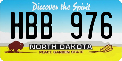 ND license plate HBB976