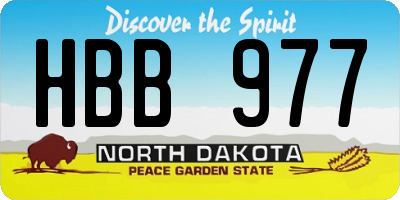 ND license plate HBB977