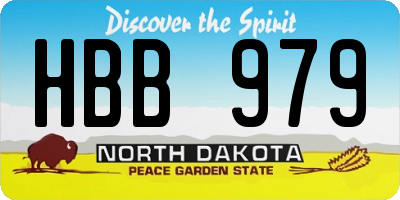 ND license plate HBB979