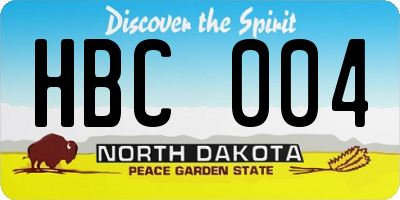 ND license plate HBC004