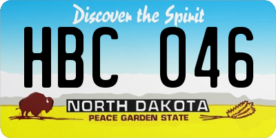 ND license plate HBC046