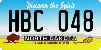 ND license plate HBC048