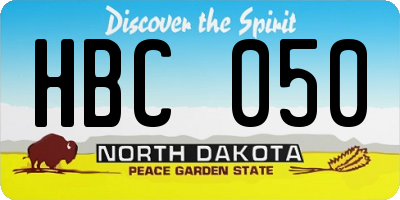 ND license plate HBC050