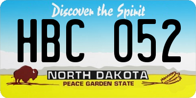 ND license plate HBC052