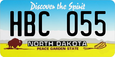 ND license plate HBC055