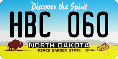 ND license plate HBC060