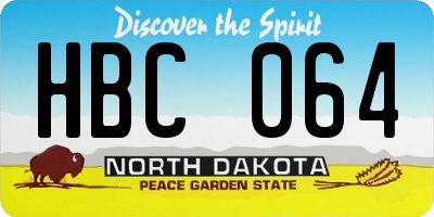 ND license plate HBC064