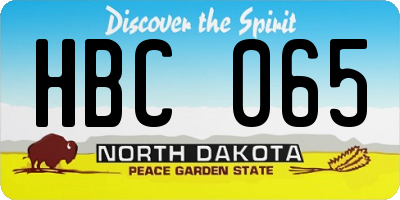 ND license plate HBC065