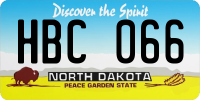 ND license plate HBC066