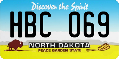 ND license plate HBC069