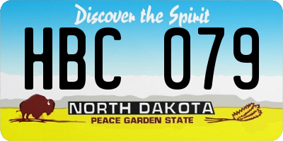 ND license plate HBC079