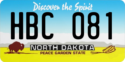 ND license plate HBC081