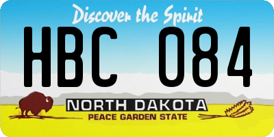 ND license plate HBC084