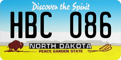 ND license plate HBC086