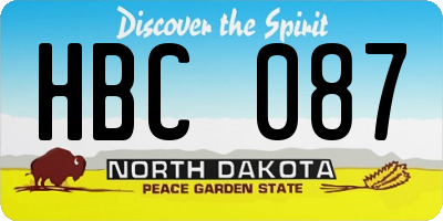 ND license plate HBC087