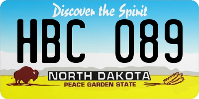 ND license plate HBC089