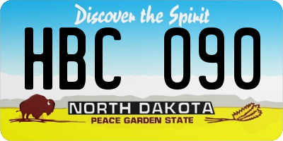 ND license plate HBC090