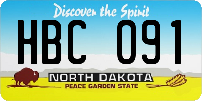 ND license plate HBC091