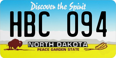 ND license plate HBC094