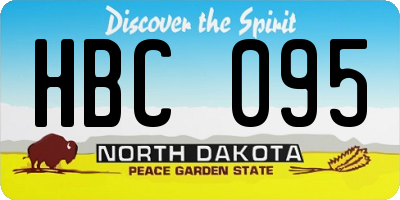 ND license plate HBC095