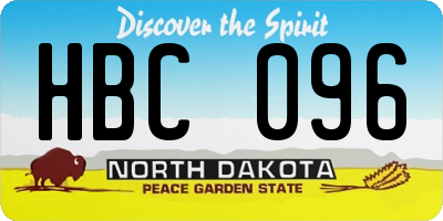 ND license plate HBC096