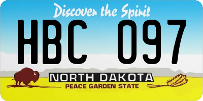 ND license plate HBC097