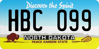 ND license plate HBC099