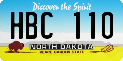 ND license plate HBC110