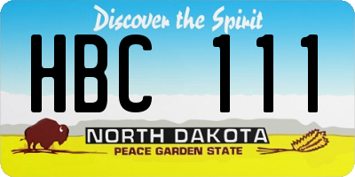 ND license plate HBC111