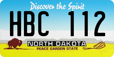 ND license plate HBC112