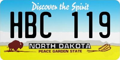 ND license plate HBC119