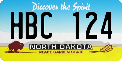 ND license plate HBC124