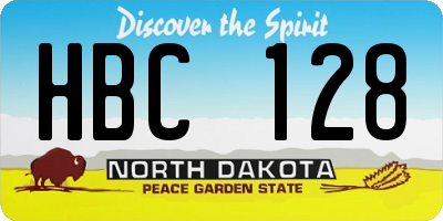 ND license plate HBC128