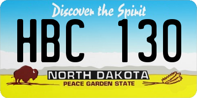 ND license plate HBC130