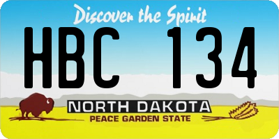 ND license plate HBC134