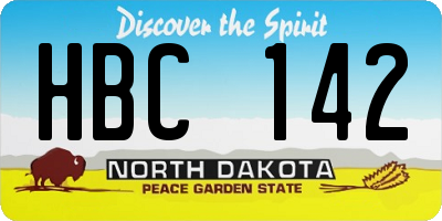 ND license plate HBC142