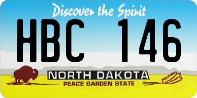 ND license plate HBC146