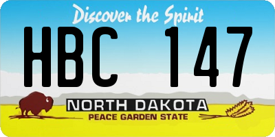 ND license plate HBC147