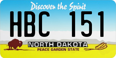 ND license plate HBC151