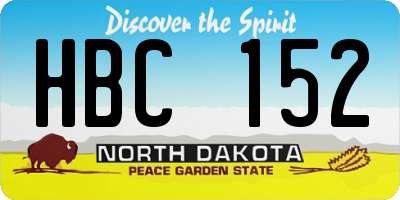 ND license plate HBC152