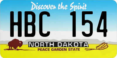 ND license plate HBC154