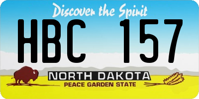 ND license plate HBC157