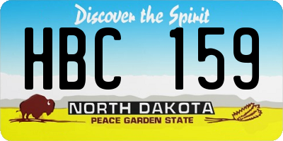 ND license plate HBC159