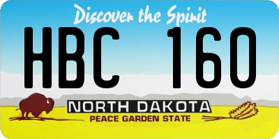 ND license plate HBC160