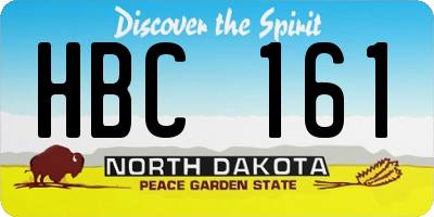 ND license plate HBC161