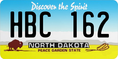 ND license plate HBC162