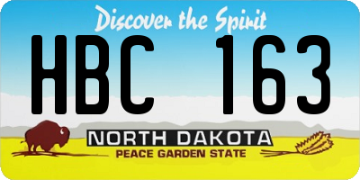 ND license plate HBC163