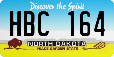 ND license plate HBC164